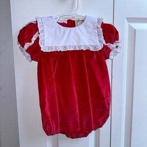NWT Beaufort Bonnet Company Red velveteen Bea Louise Bubble